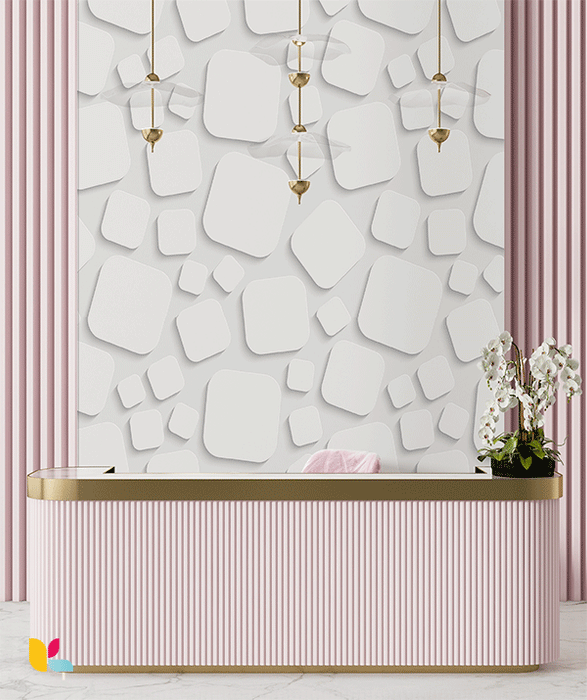 Papier peint en relief - Motif géométrique dynamique