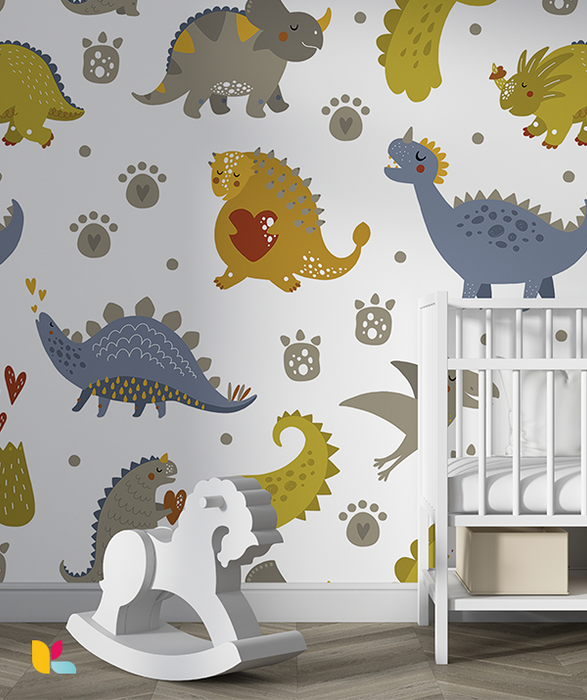 Papier Peint Dinosaure Enfant – Aventure et Douceur pour Chambre d'Enfant