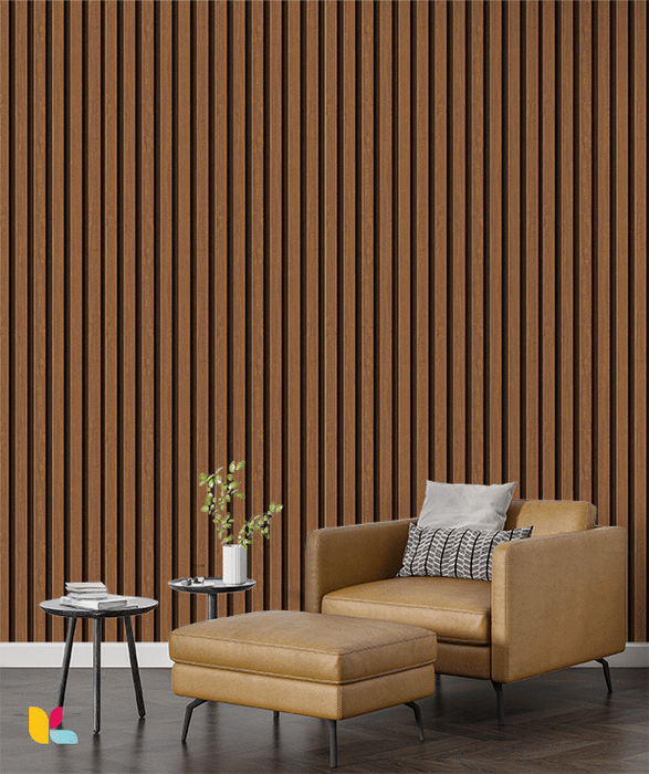 Papier Peint Bois Marron – Design Lames Verticales Modernes