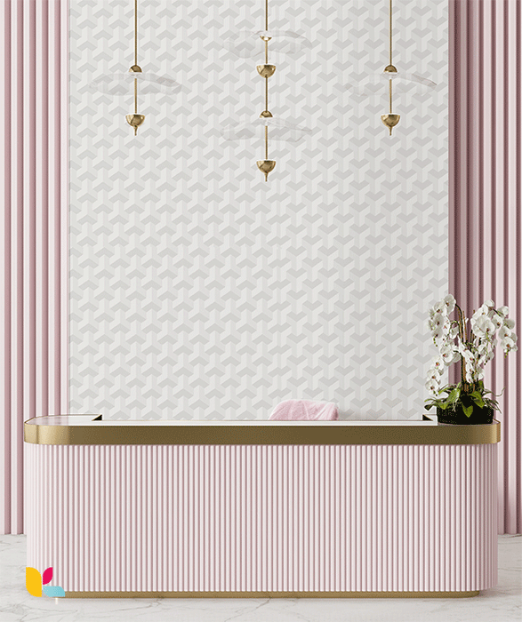 Papier Peint 3D Blanc avec Motif Géométrique Hexagonal - Design Minimaliste