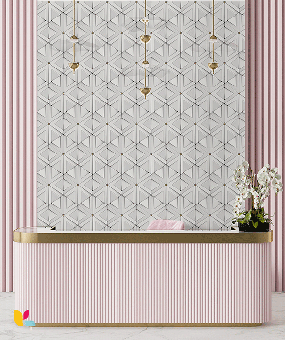 Papier Peint 3D Géométrique Triangulaire Blanc - Élégance et Modernité