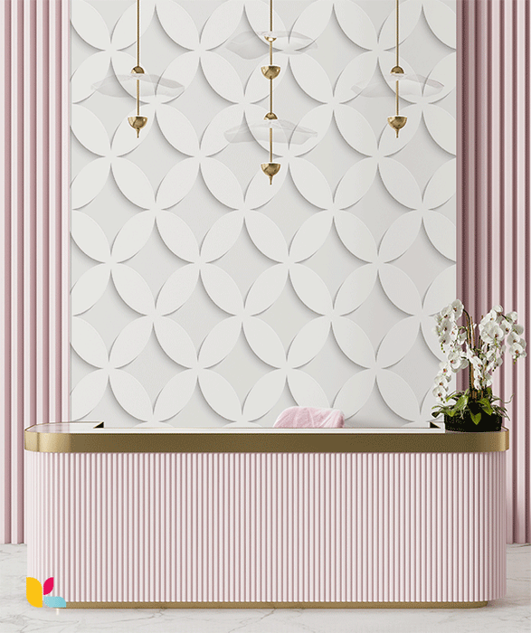 Papier peint 3D - Design minimaliste en motifs circulaires
