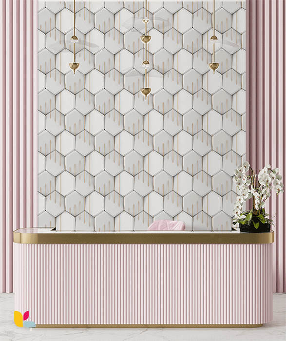 Papier Peint 3D Motif Hexagones Modernes