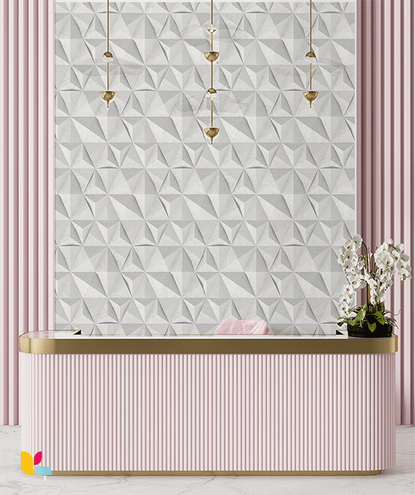 Papier Peint 3D Motif Géométrique Cristal