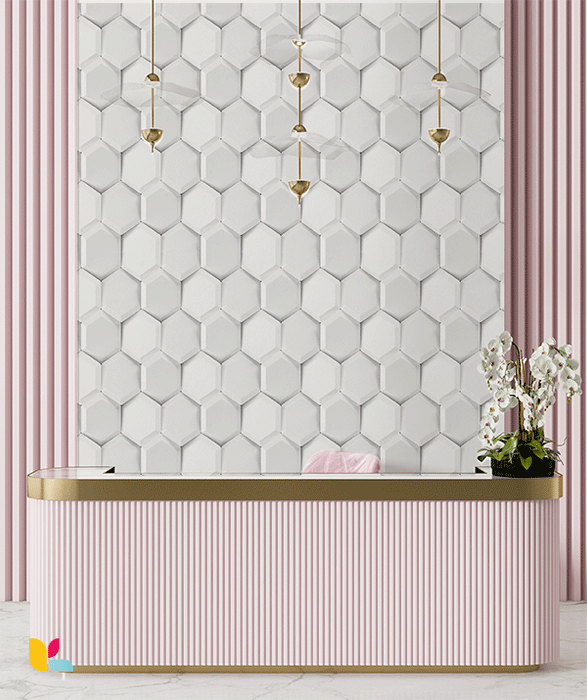 Papier Peint 3D Hexagonal en Relief