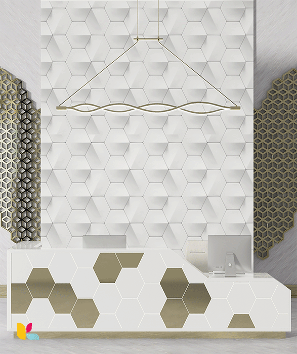 Papier Peint Géométrique 3D Hexagonal