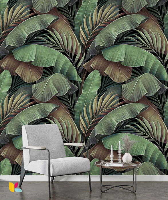 Papier Peint Feuilles Tropicales Exotiques