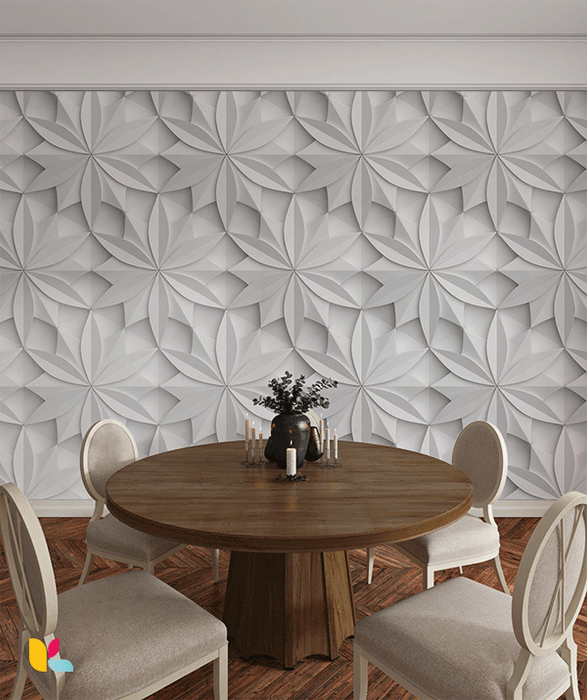 Papier Peint 3D Design Fleur Géométrique - Élégance et Modernité
