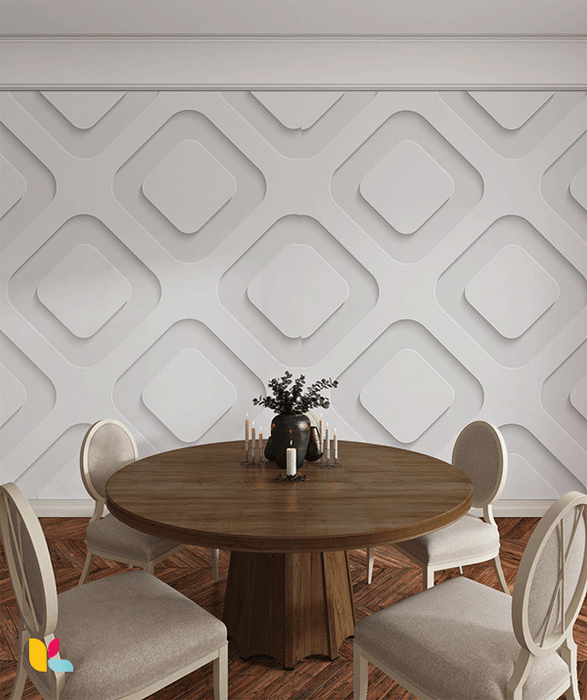 Papier peint 3D - Motif géométrique en relief