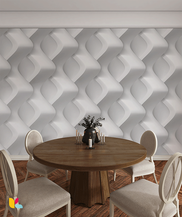 Papier peint 3D - Design moderne ondulé