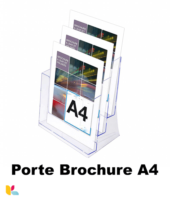 Porte-Brochure à Niveaux en Plexiglass – Formats A4, A5, A6