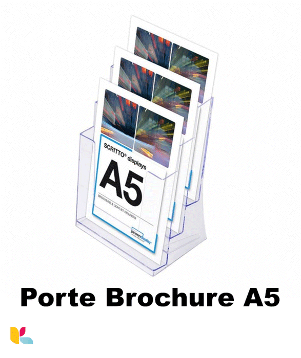 Porte-Brochure à Niveaux en Plexiglass – Formats A4, A5, A6