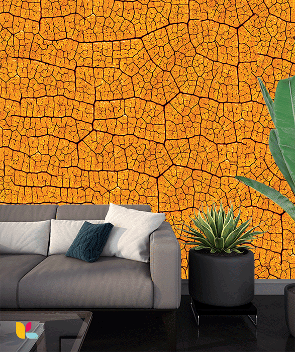 Papier peint craquelé doré - Éclat et sophistication pour vos murs