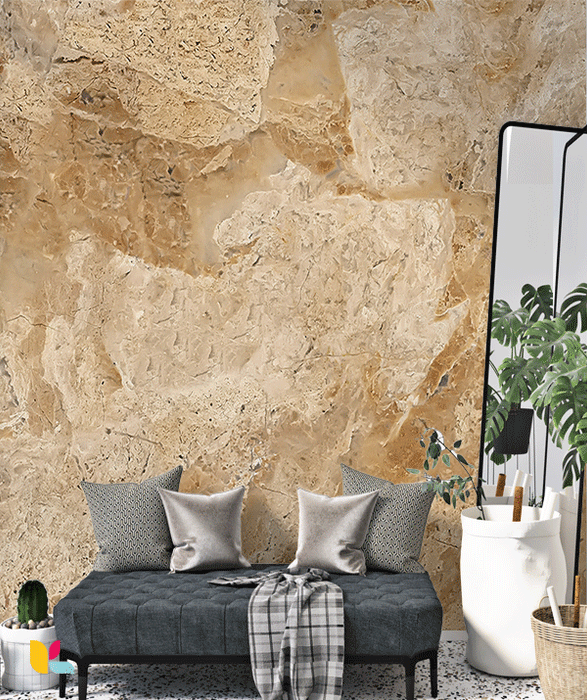 Papier Peint Marbré Doré Luxueux