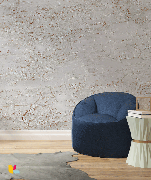 Papier Peint Effet Marbre Beige Texturé
