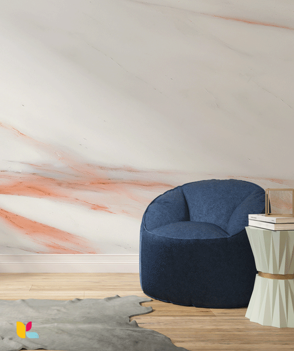 Papier Peint Effet Marbre Blanc et Rose Élégant