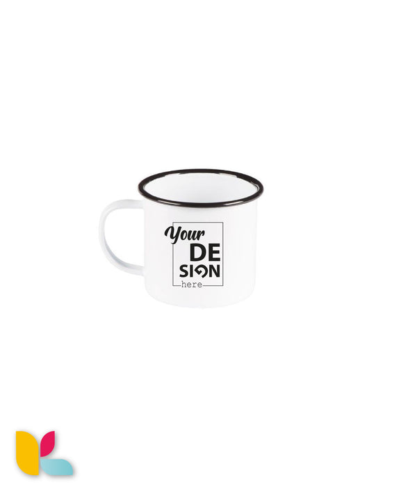 Mug métallique à bord noir à personnaliser