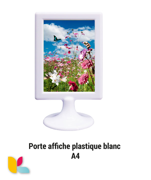 White double-sided poster holder