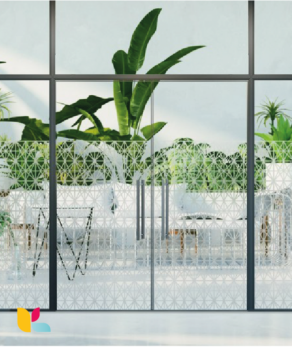 Film décoratif pour vitrage Reflectiv INT730 - Motif géométrique moderne
