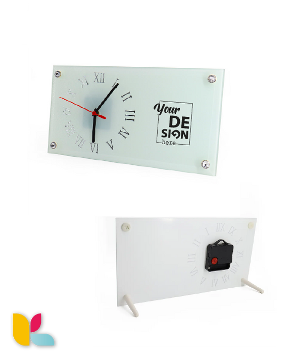 Horloge en verre miroir à personnaliser