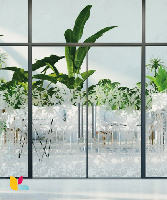 Film Décoratif Vitrage INT539 - Effet Tropical Élégant