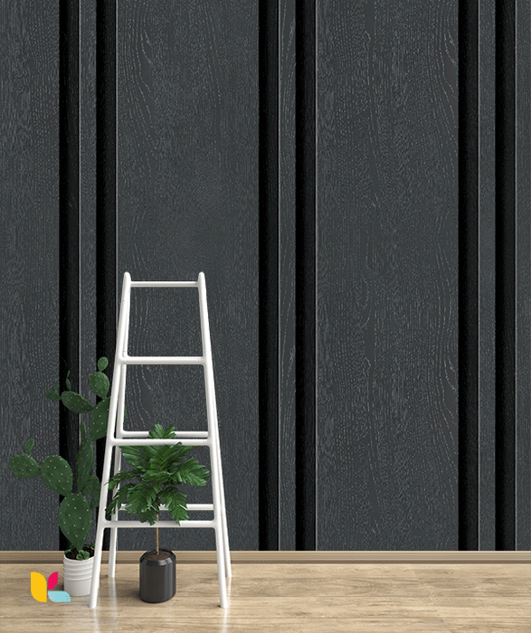 Papier Peint Effet Bois Noir – Finition Structurée Élégante