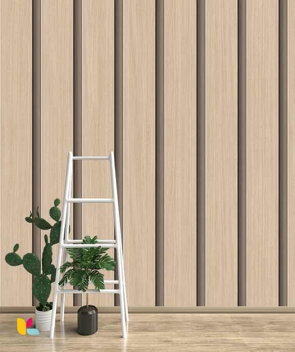 Papier Peint Effet Bois Chêne Naturel – Lattes Verticales Design