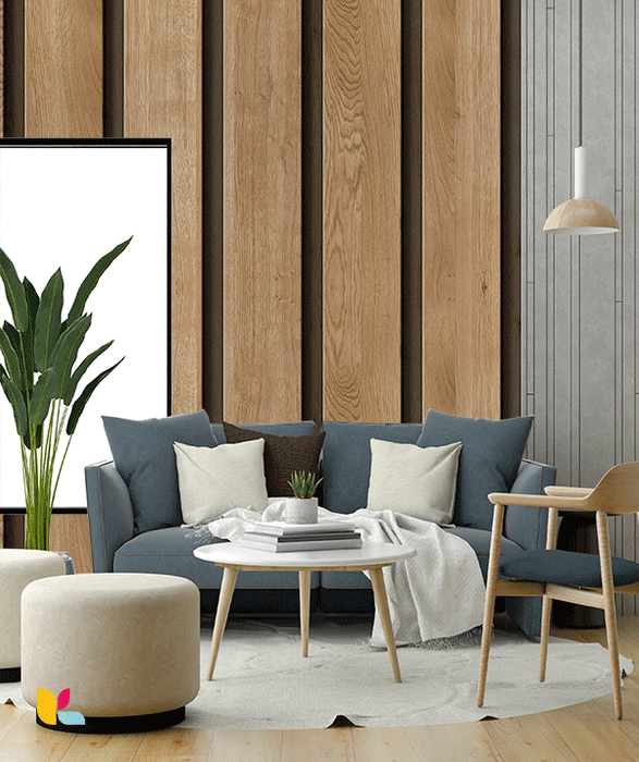 Papier Peint Effet Bois Naturel – Lattes Élégantes en Relief
