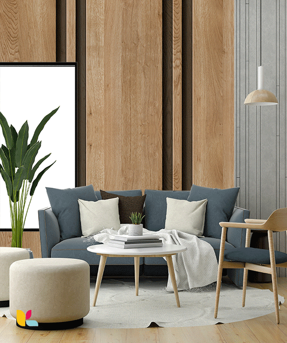 Papier Peint Effet Bois Chêne Clair – Lattes en Relief Naturel