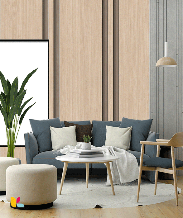 Papier Peint Effet Bois Chêne Clair – Lattes Verticales Élégantes