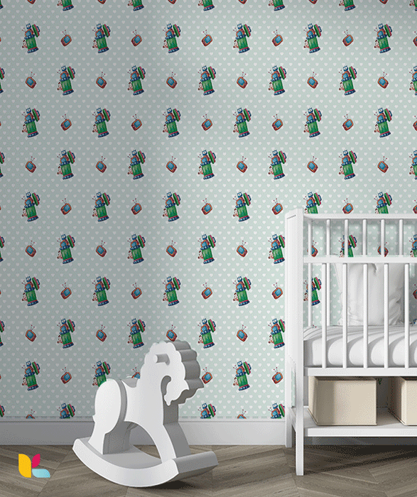 Papier Peint Robotique – Design Ludique et Futuriste
