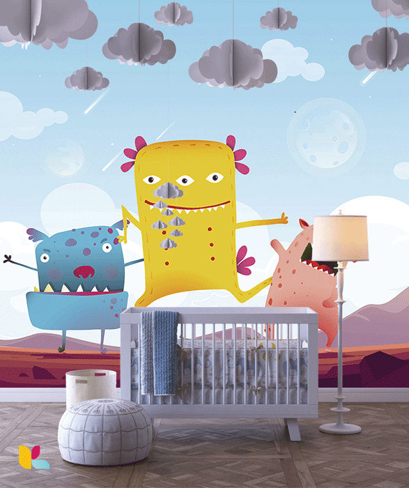 Illustration Amusante de Petits Monstres Colorés