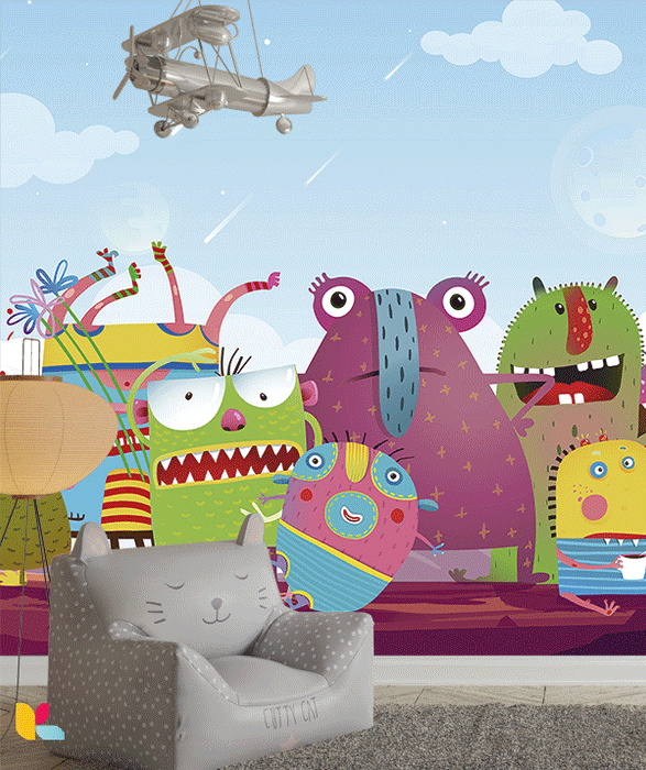 Illustration Fantaisiste de Monstres Amusants