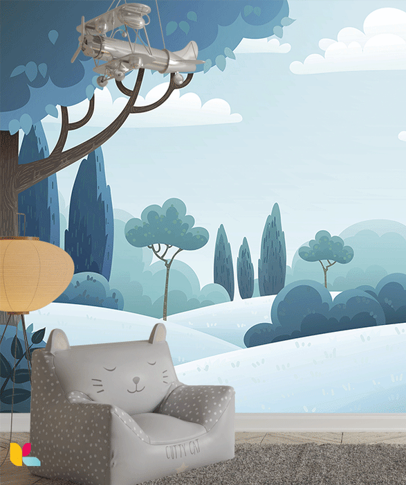 Papier Peint Paysage Hivernal - Une Ambiance Douce et Apaisante