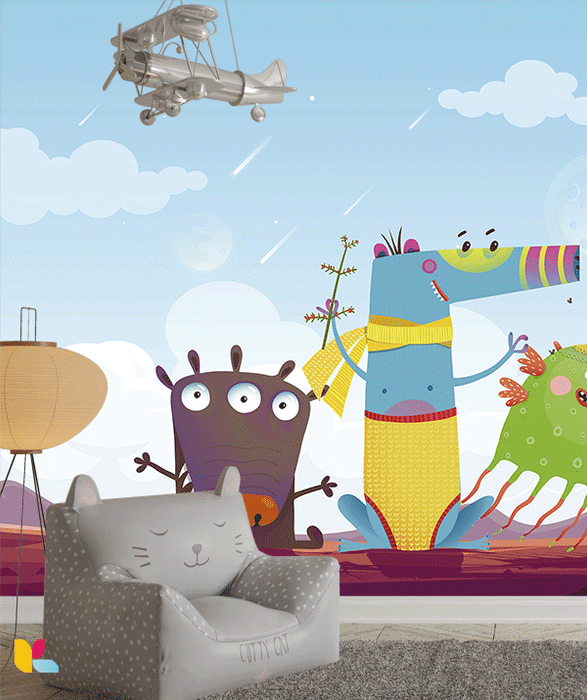 Illustration Fantaisiste de Monstres Amusants