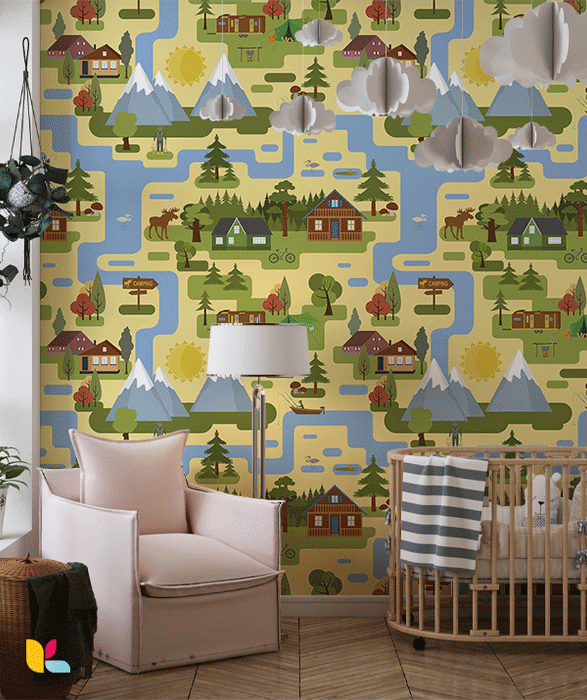 Papier Peint Paysage Nature - Chalets et Camping