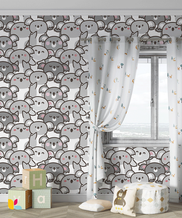 Papier Peint Koalas Kawaii - Ambiance Douce et Apaisante