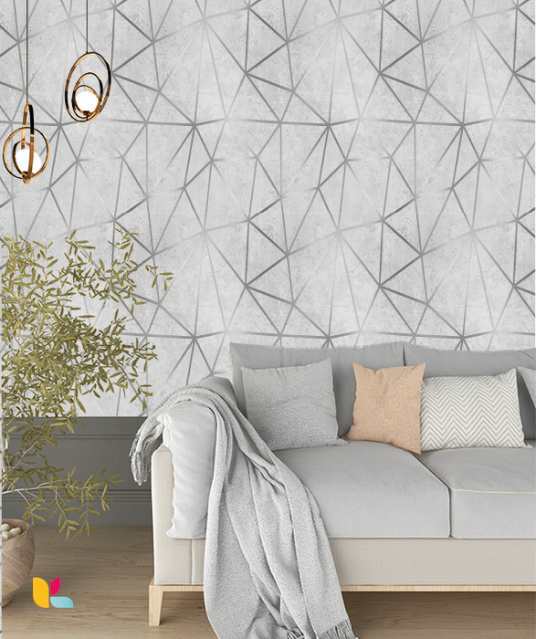 Papier peint géométrique gris élégant