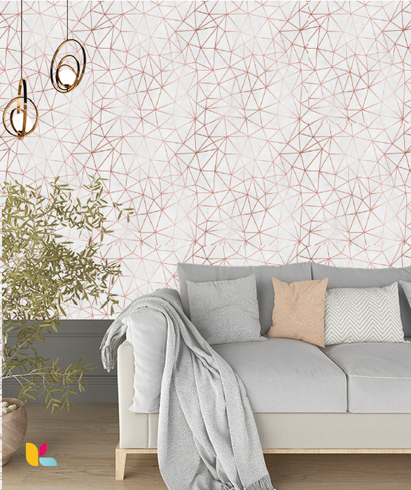 Papier Peint Design Géométrique Cuivré - Texture Béton Moderne