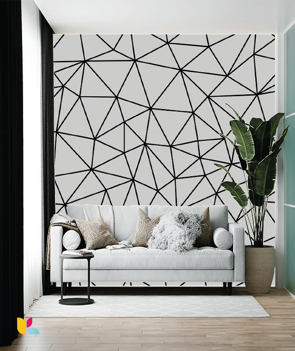 Papier Peint Géométrique Gris et Noir - Chic et élégant