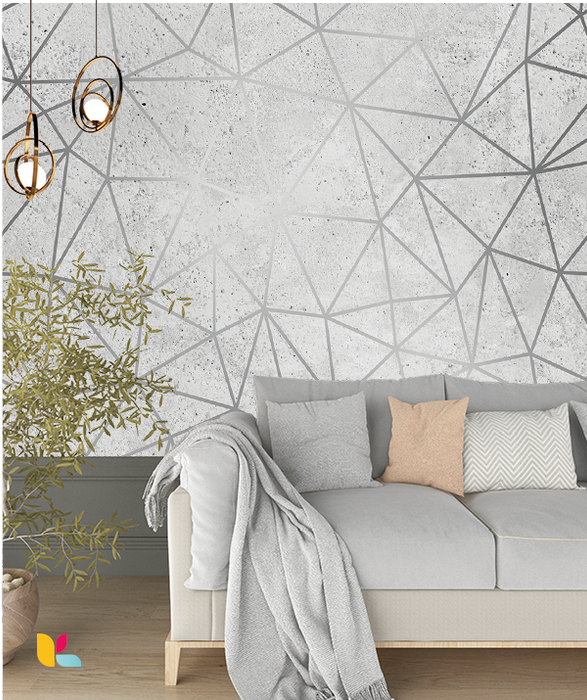 Papier peint géométrique gris moderne : Élégance et design minimaliste