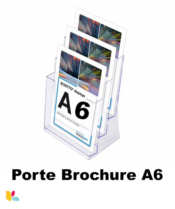 Porte-Brochure à Niveaux en Plexiglass – Formats A4, A5, A6