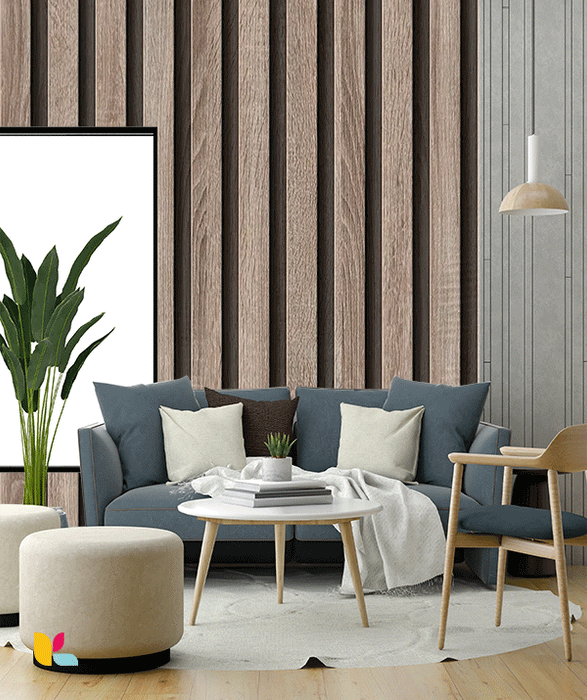 Papier Peint Effet Bois Gris – Élégance et Modernité