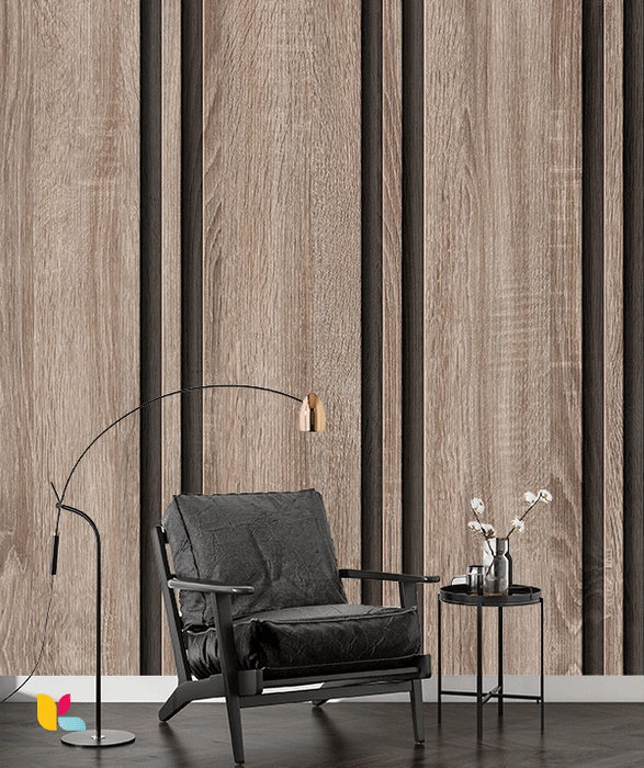 Papier Peint Effet Bois Gris Structuré – Style Moderne et Chaleureux