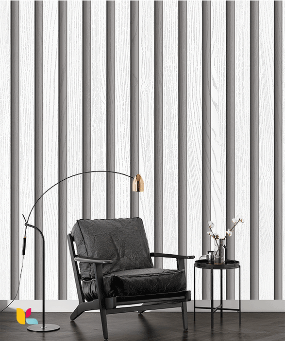 Papier Peint Effet Bois Blanc Structuré – Élégance et Luminosité