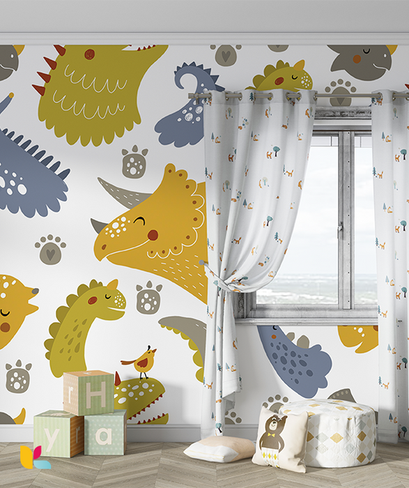 Papier Peint Dinosaure Enfant – Design Ludique et Coloré