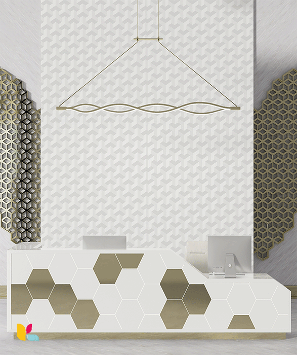 Papier Peint 3D Blanc avec Motif Géométrique Hexagonal - Design Minimaliste