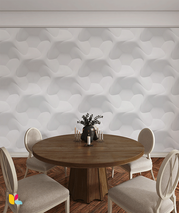 Papier Peint Design Organique en Relief 3D - Effet Fluidité