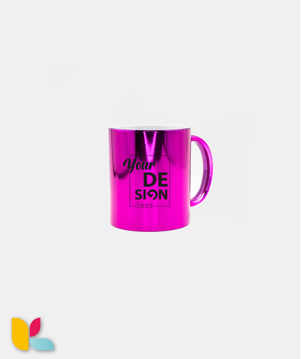 Mug métallisé rose à personnaliser