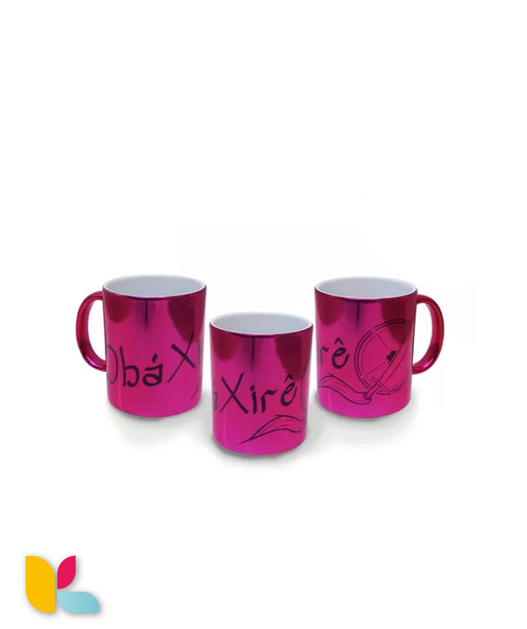 Pink metallic mug to personalize